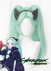 Cyberpunk Edgerunners Rebecca Straight Green Cosplay Wig + Ponytails TB1651