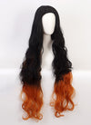 Demon Slayer: Kimetsu No Yaiba Kamado Nezuko Long Black With Orange Cosplay Wig TBZ1161