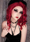 Medium Wavy Bob Red Lace Front Synthetic Hair Wig LF408