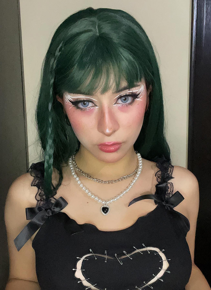 Long Straight Dark Green Cosplay Wig NS284
