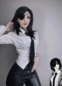Medium Straight Jet Black Lace Front Synthetic Hair Wig LF262