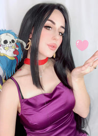 Long Straight Yaki Natural Black Lace Front Synthetic Hair Wig LF701A