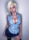 Medium Straight Light Blonde Lace Front Synthetic Hair Wig LF269