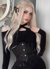 Long Wavy Light Ash Blonde Lace Front Synthetic Hair Wig LF101