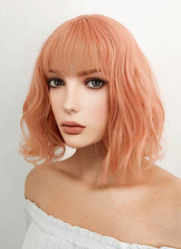 Short Wavy Peach Pink Cosplay Wig CM197