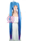 Vocaloid Hatsune Miku Straight Blue Mixed Purple Anime Cosplay Wig + Ponytails CM228