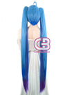 Vocaloid Hatsune Miku Straight Blue Mixed Purple Anime Cosplay Wig + Ponytails CM228
