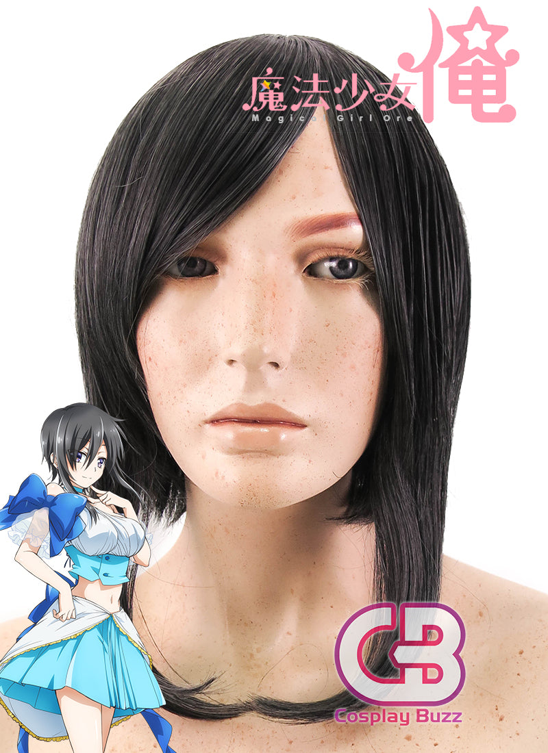 Magical Girl Ore Sakuyo Mikage Short Black Anime Cosplay Wig CM232 - CosplayBuzz