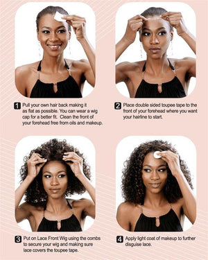 Long Straight Yaki Natural Black Lace Front Synthetic Hair Wig LF701A - CosplayBuzz