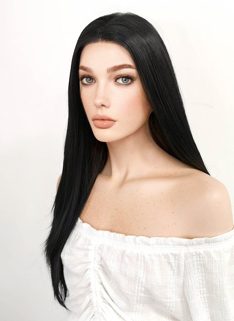 Marvel X-Men Lilith Cosplay Long Straight Jet Black Lace Front Wig LF002