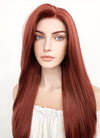 Long Straight Reddish Brown Lace Front Synthetic Hair Wig LF009