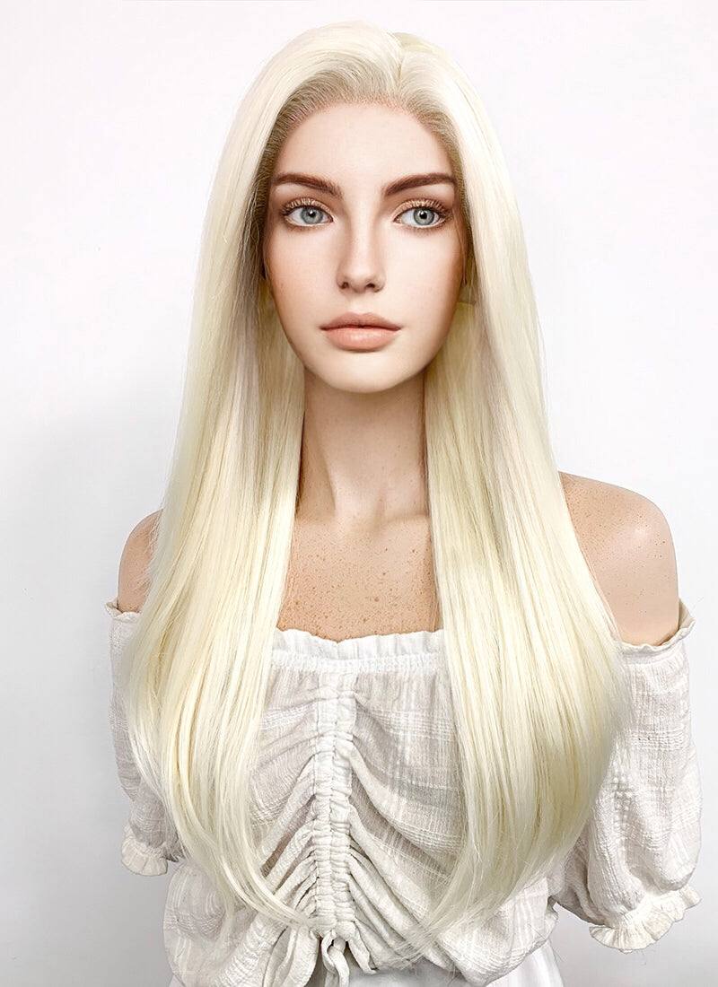 Long Straight Light Blonde Lace Front Synthetic Hair Wig LF010