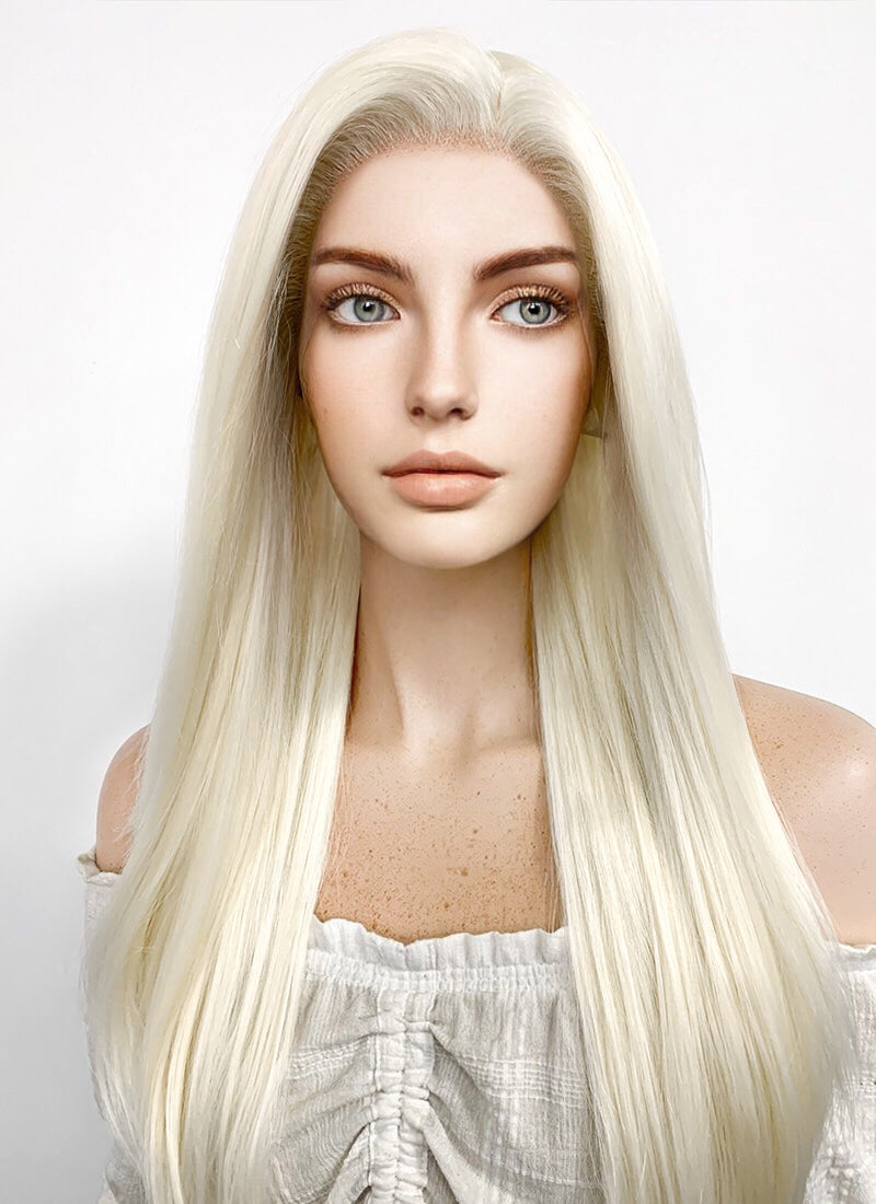 Long Straight Light Blonde Lace Front Synthetic Hair Wig LF010