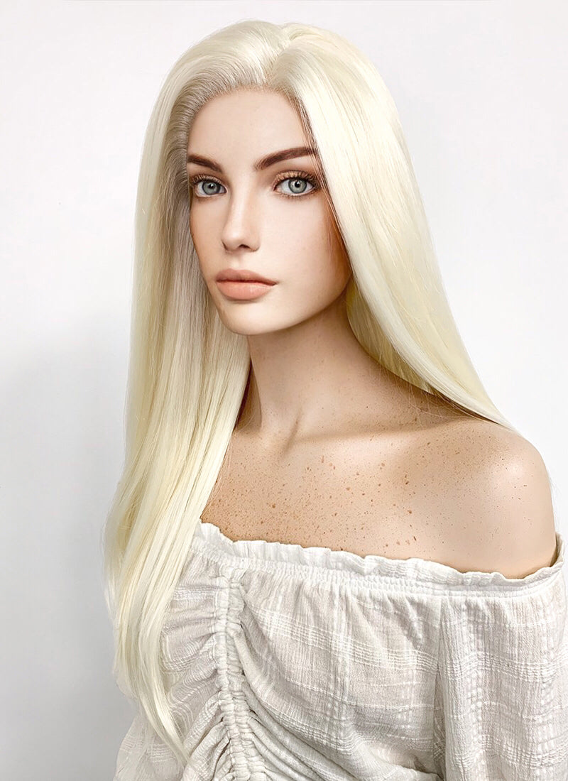 Long Straight Light Blonde Lace Front Synthetic Hair Wig LF010