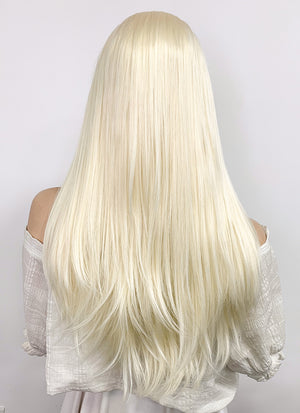 Long Straight Light Blonde Lace Front Synthetic Hair Wig LF010