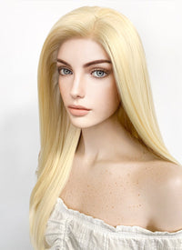 Long Straight Blonde Lace Front Synthetic Hair Wig LF012