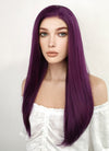 League of Legends Kai'Sa Long Straight Dark Purple Lace Front Synthetic Hair Wig LF029