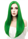 Long Straight Green Lace Front Synthetic Hair Wig LF031
