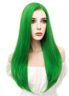 Long Straight Green Lace Front Synthetic Hair Wig LF031