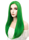 Long Straight Green Lace Front Synthetic Hair Wig LF031