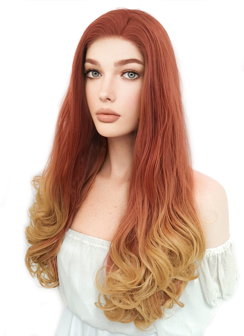 Aloy Horizon Zero Dawn Cosplay Reddish Orange Mixed Yellow Blonde Lace Front Wig LF085H