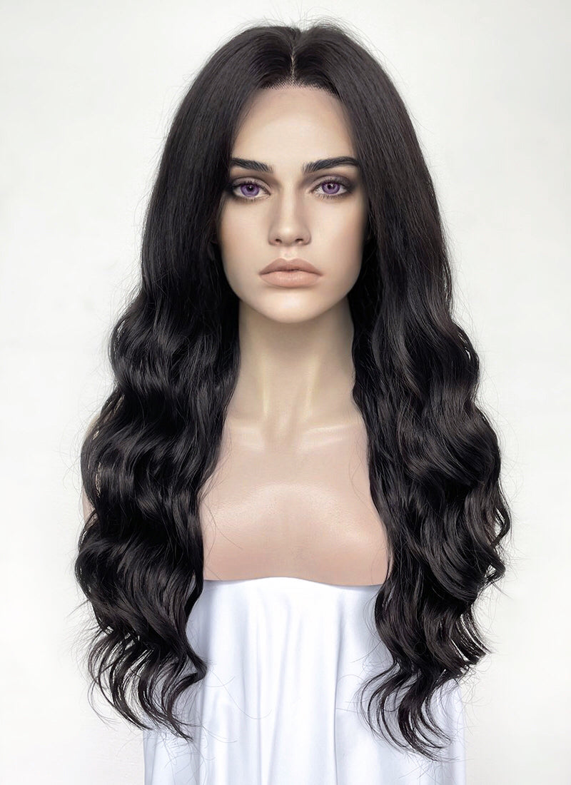 The Witcher 3 Yennefer of Vengerberg Wavy Natural Black Lace Front Synthetic Wig LF095A