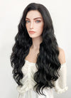 Long Wavy Natural Black Lace Front Synthetic Hair Wig LF095