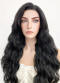 Long Wavy Natural Black Lace Front Synthetic Hair Wig LF095