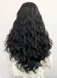 Long Wavy Natural Black Lace Front Synthetic Hair Wig LF095