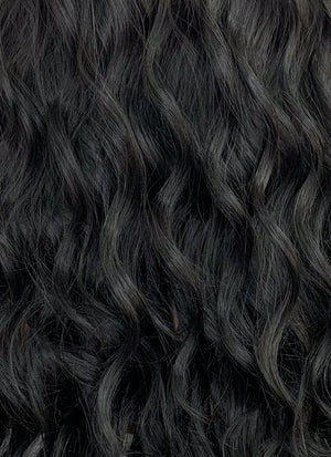 Long Wavy Natural Black Lace Front Synthetic Hair Wig LF095
