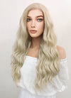 Long Wavy Light Ash Blonde Lace Front Synthetic Hair Wig LF101