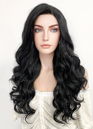 Long Wavy Black Lace Front Synthetic Hair Wig LF110