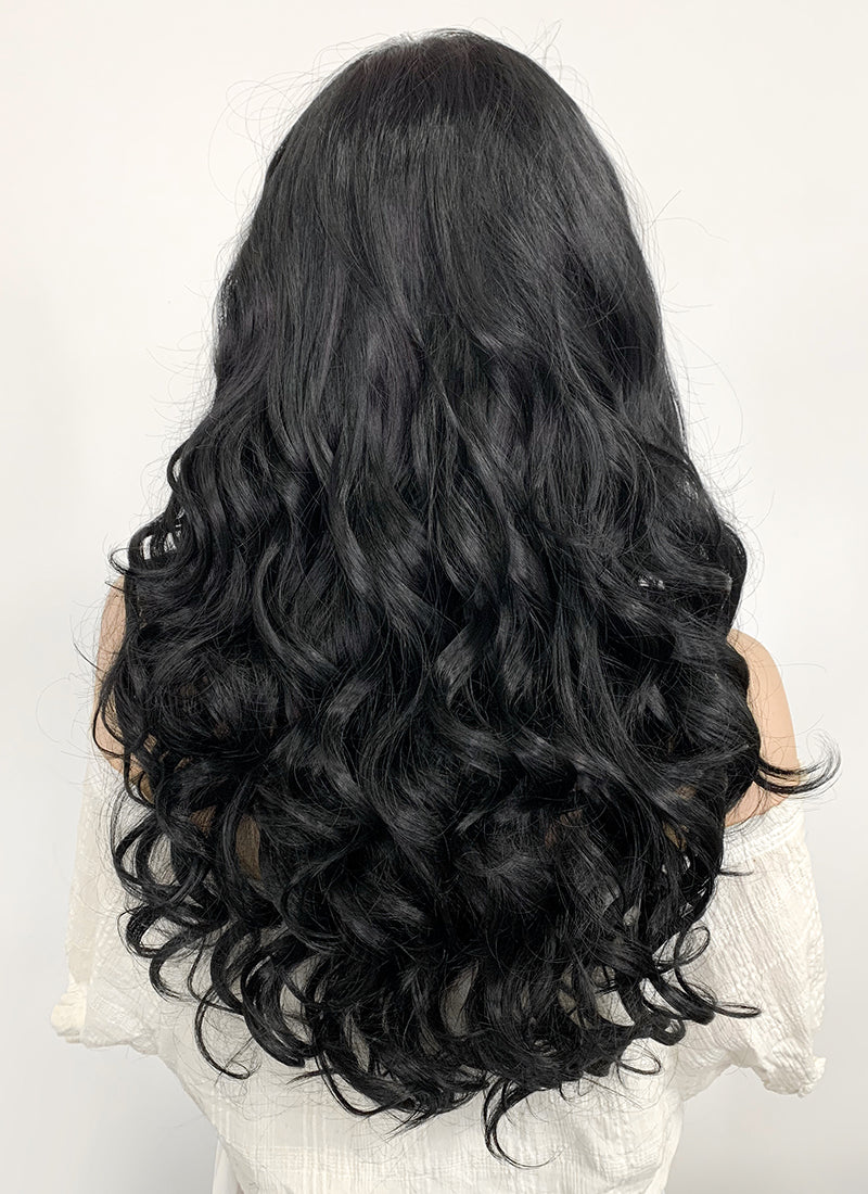 Long Wavy Black Lace Front Synthetic Hair Wig LF110
