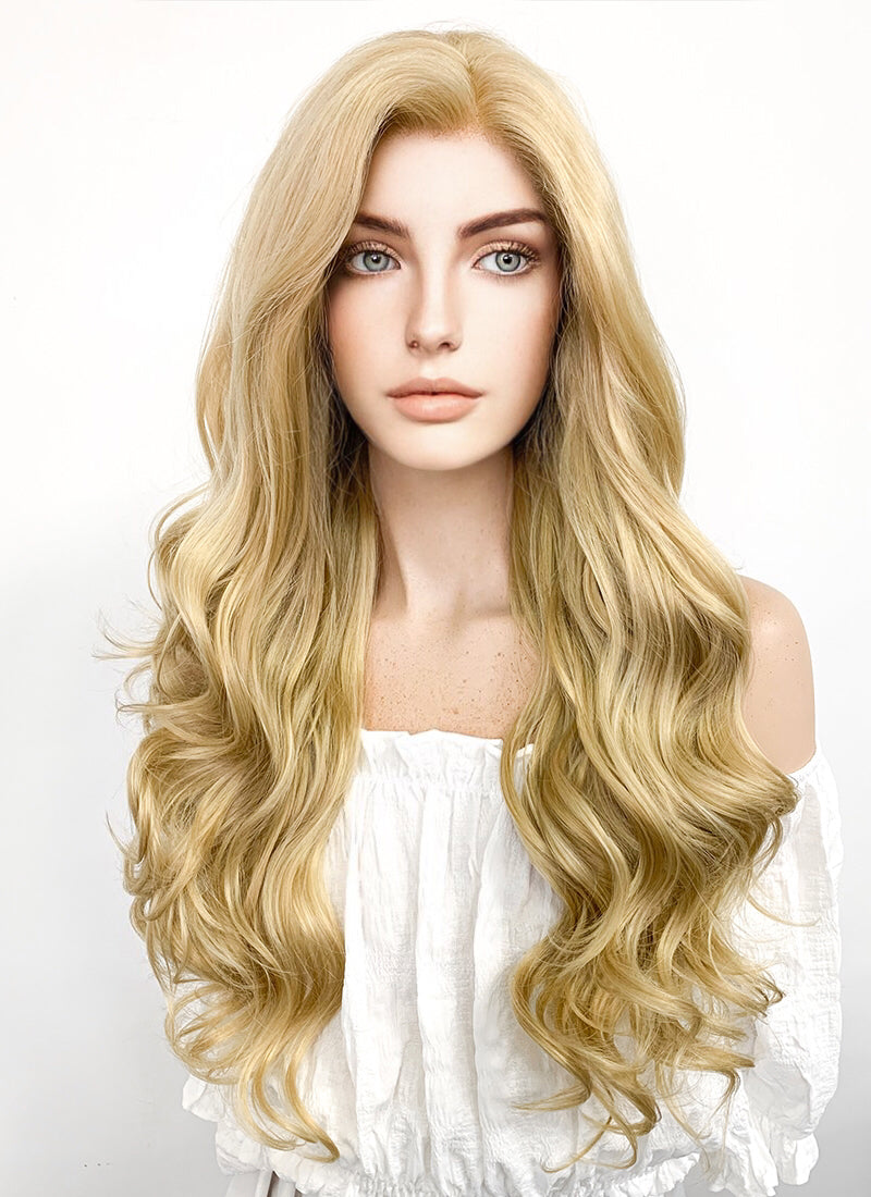 Long Wavy Golden Blonde Lace Front Synthetic Hair Wig LF119 - CosplayBuzz