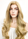 Long Wavy Golden Blonde Lace Front Synthetic Hair Wig LF119