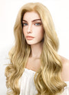 Long Wavy Golden Blonde Lace Front Synthetic Hair Wig LF119