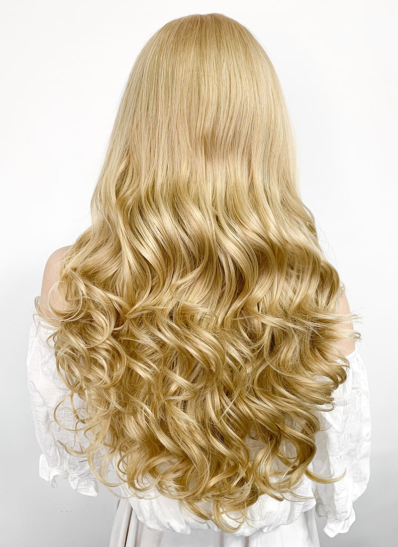 Long Wavy Golden Blonde Lace Front Synthetic Hair Wig LF119