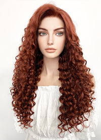 Long Curly Auburn Lace Front Synthetic Hair Wig LF1308