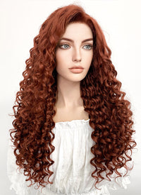 Long Curly Auburn Lace Front Synthetic Hair Wig LF1308