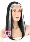 Star Wars Ysanne Isard Short Straight Black Mixed White Lace Front Synthetic Hair Wig LF1605 - CosplayBuzz