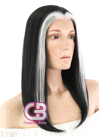 Star Wars Ysanne Isard Short Straight Black Mixed White Lace Front Synthetic Hair Wig LF1605 - CosplayBuzz