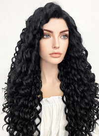 Long Spiral Black Lace Front Synthetic Hair Wig LF166