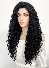 Long Spiral Black Lace Front Synthetic Hair Wig LF166