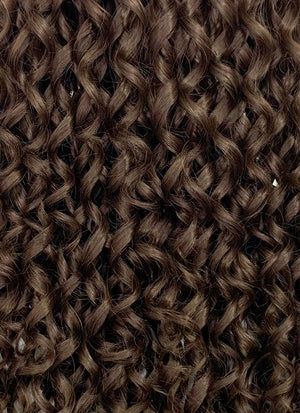 Long Spiral Dark Mixed Brown Lace Front Synthetic Hair Wig LF169
