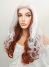 Marvel X-Men Rogue Long Wavy White Auburn Mixed Lace Front Synthetic Hair Wig LF1703