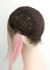 Birds of Prey Harley Quinn Wavy Blonde Pink Blue Ponytail With Brown Roots Lace Front Synthetic Wig LF1744