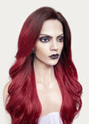 Guardians of the Galaxy Gamora Wavy Red With Dark Roots Lace Front Synthetic Wig LF1803