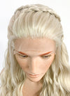 Game of Thrones Daenerys Targaryen Long Light Ash Blonde Braided Lace Front Synthetic Wig LF2021