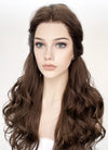 Disney Beauty and the Beast Belle Long Wavy Dark Brown Braided Lace Front Synthetic Hair Wig LF2028