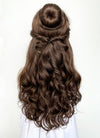 Disney Beauty and the Beast Belle Long Wavy Dark Brown Braided Lace Front Synthetic Hair Wig LF2028